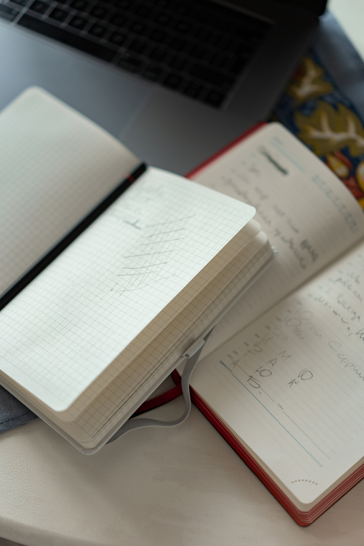 Notebooks on a White Surface